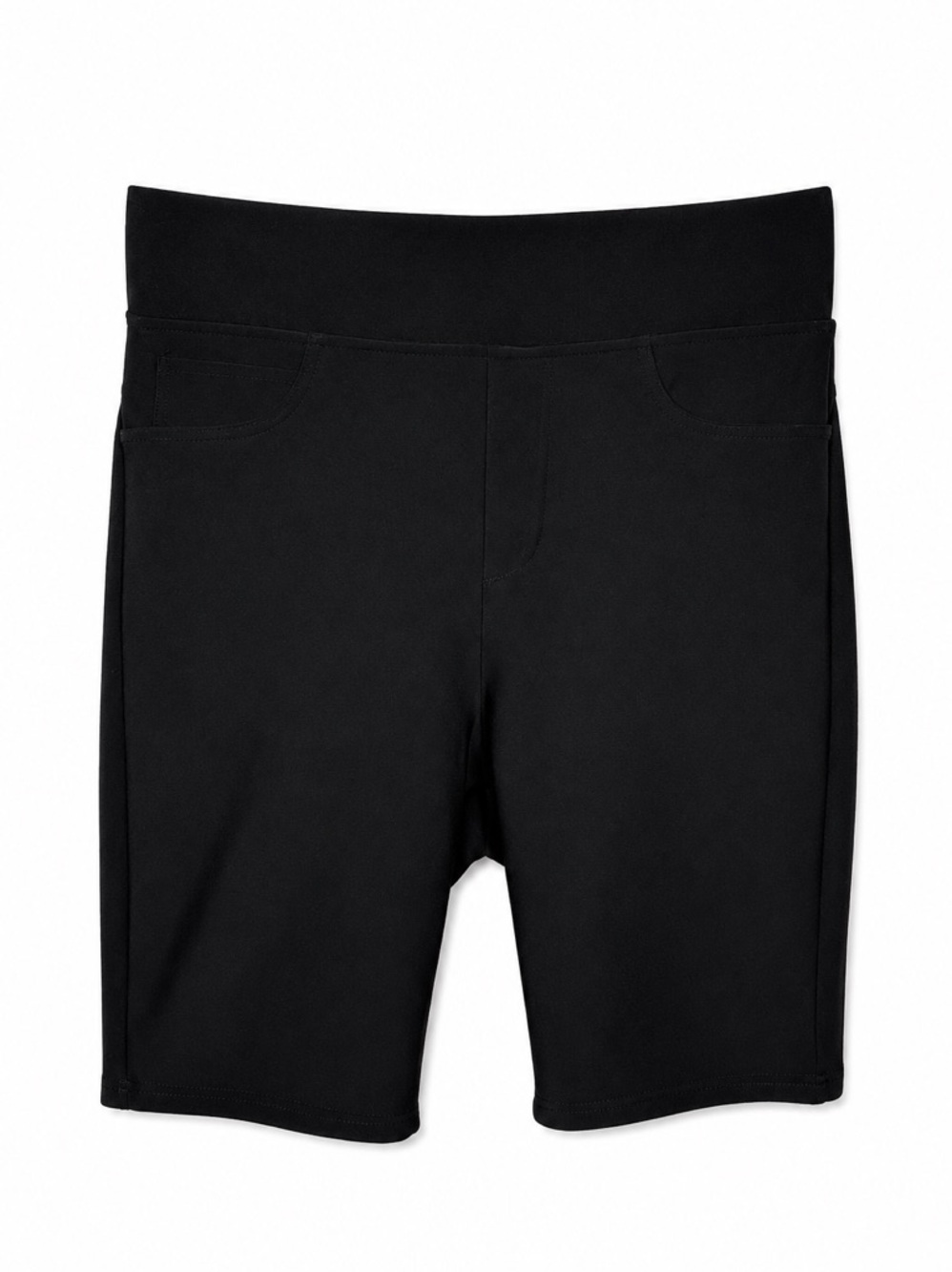 Maze Collection Black Pull-On Shorts Size Large Stretch High Rise Pockets